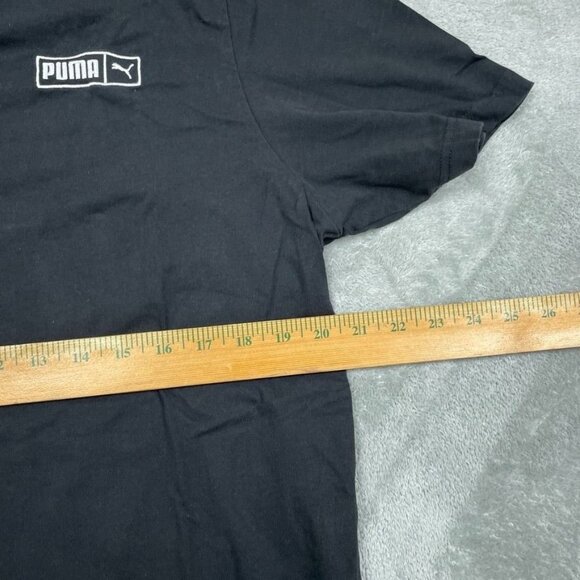 Puma Black Logo Mens T-Shirt Large Short Sleeve Casual Top a0691 - Picture 4 of 7